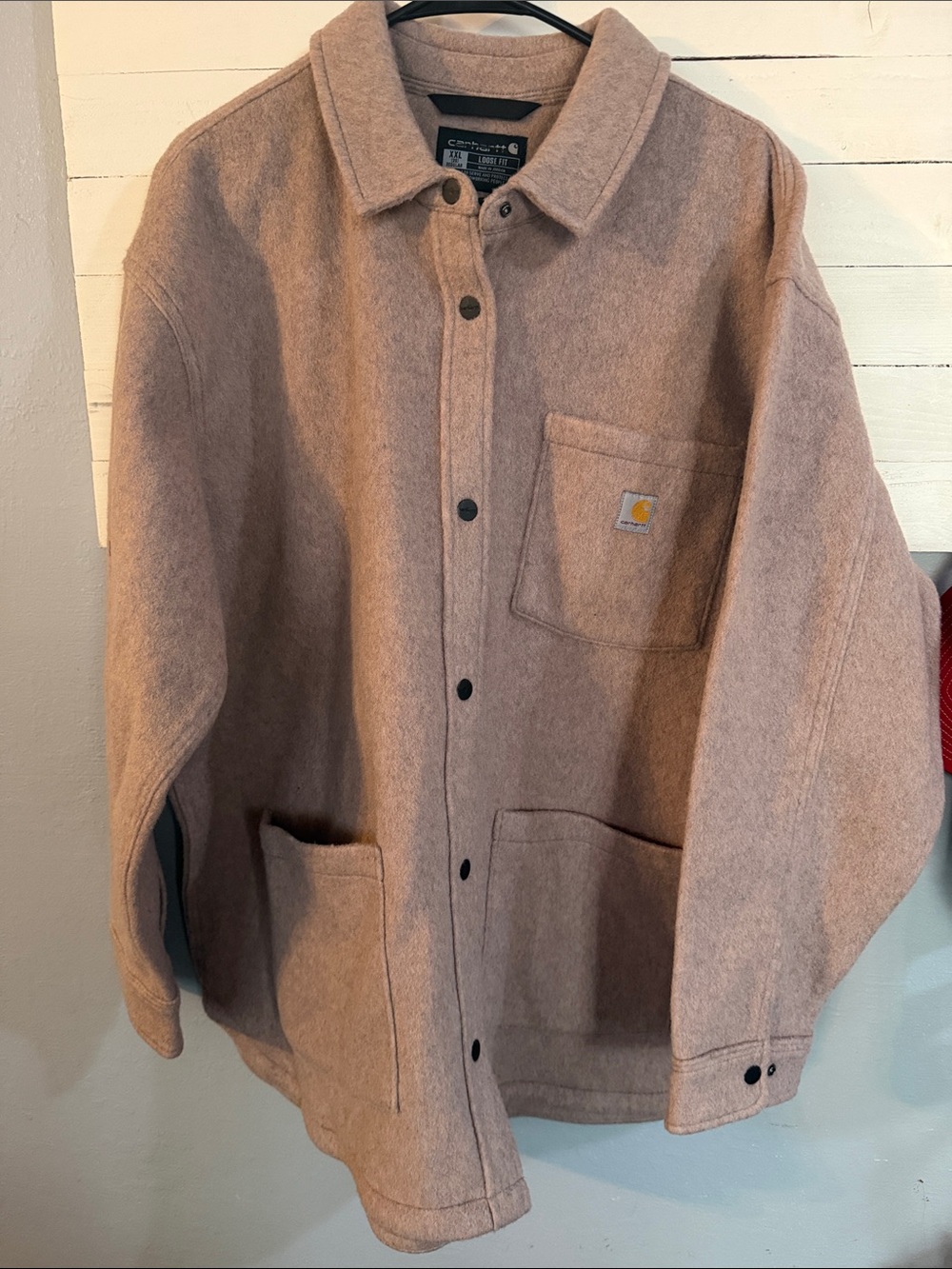 NWOT Carhartt Womens Sandstone/Taupe Button-Up Shirt Jacket
